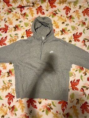 Nike Gray Crewneck Hoodie with Small Chest Logo